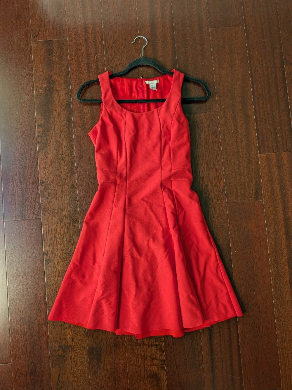 H&M Vibrant Red Sleeveless Fit & Flare Skater Dress